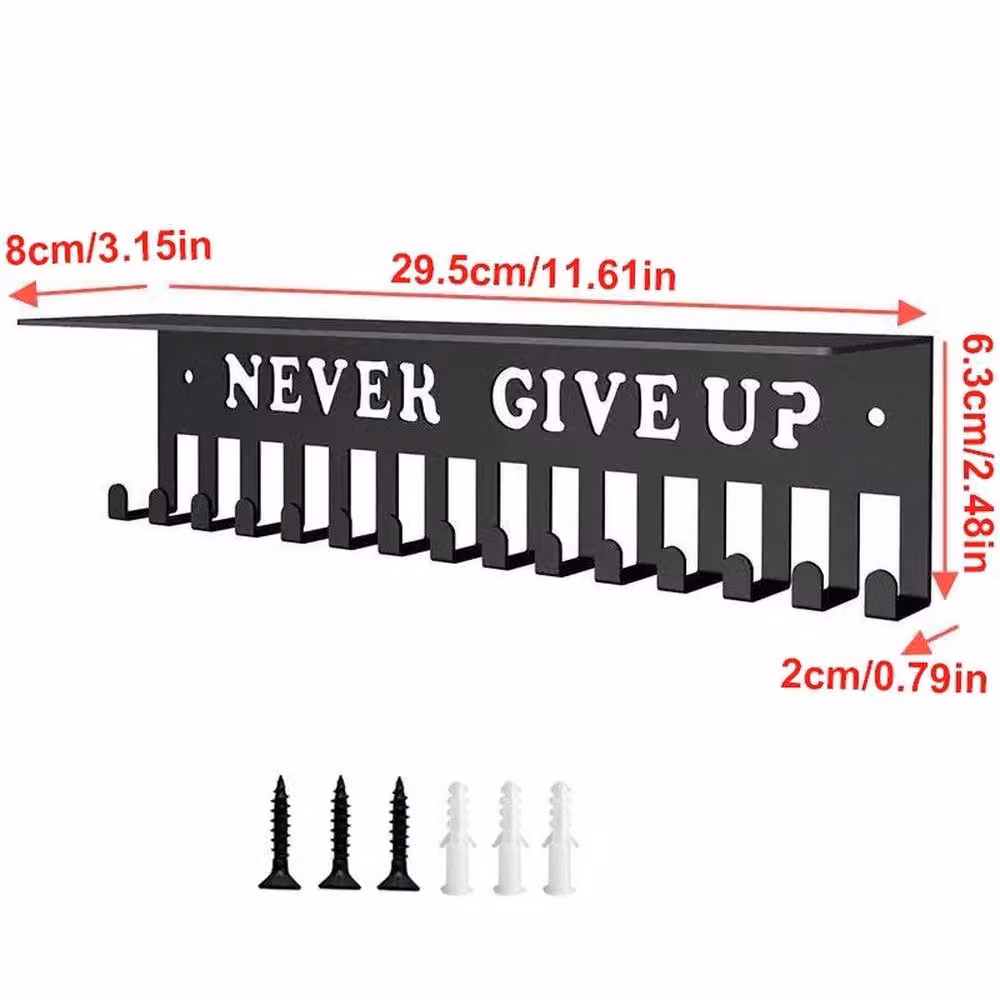 FLAVORA Black Medal and Sports Display Rack, Wall Mounted, Width: 60 cm – 3