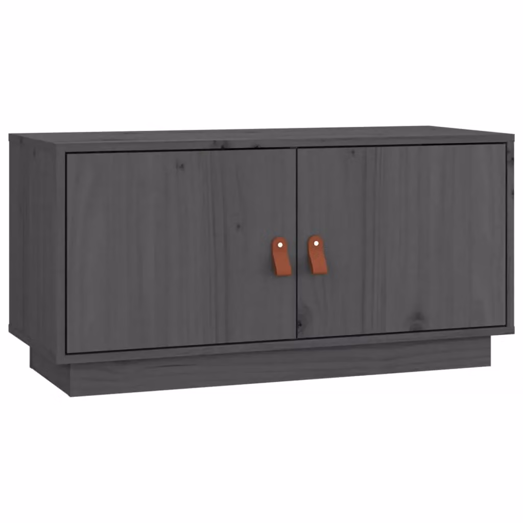 Berkfield Home Grey Rustic Solid Wood Pine TV Cabinet W/D/H: 80 x 34 x 40 cm – 2