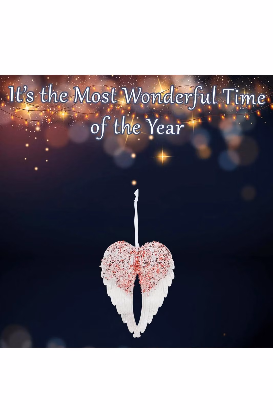 VFM e-Store Red Acrylic Angel Wings Hanging Christmas Tree Ornament, Height: 24 cm – 2