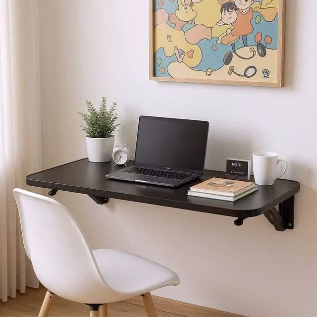 Kelvenix Folding Wall Mounted Shelf in Black