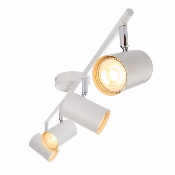 Netlighting Arezzo 4 Light Adjustable Spotlight Bar in Matt White and Chrome with GU10 Base