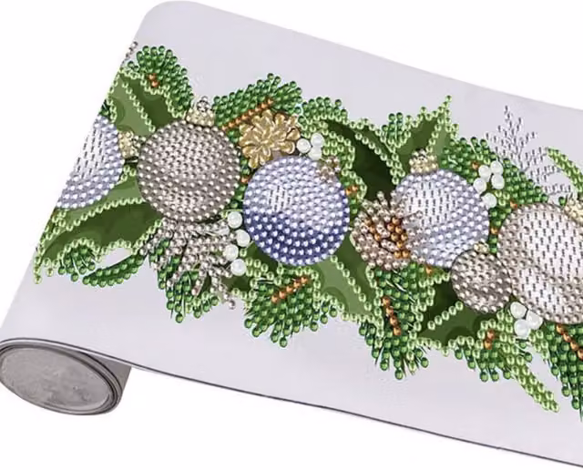 Syntego Christmas Silver Baubles Window Sticker Diamond Art Kit in Multicolour
