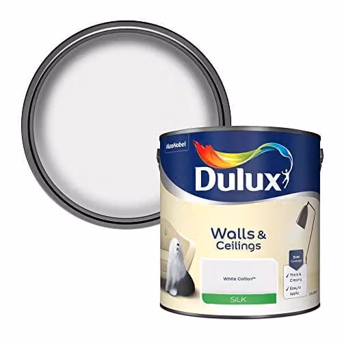 Dulux White Satin Gloss Water Based Dispersion Paint, 2.5 l