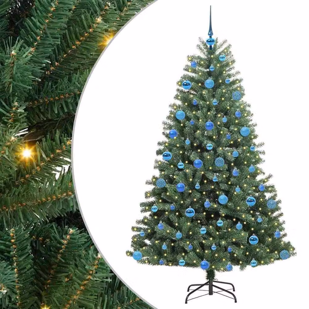 Berkfield Home Green Artificial Hinged Christmas Tree, Height: 180 cm – 2