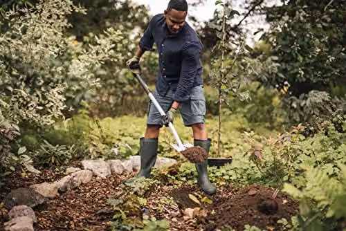 Fiskars Xact Telescopic Pointy Shovel for Hard, Rocky Soil in Black and Orange, Length: 111 - 130 cm – 8