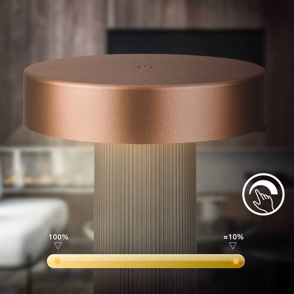 BRILONER Rechargeable Dimmable LED Table Lamp in Beige and Anthracite Bronze, W/D/H: 16 x 20 x 16 cm – 3