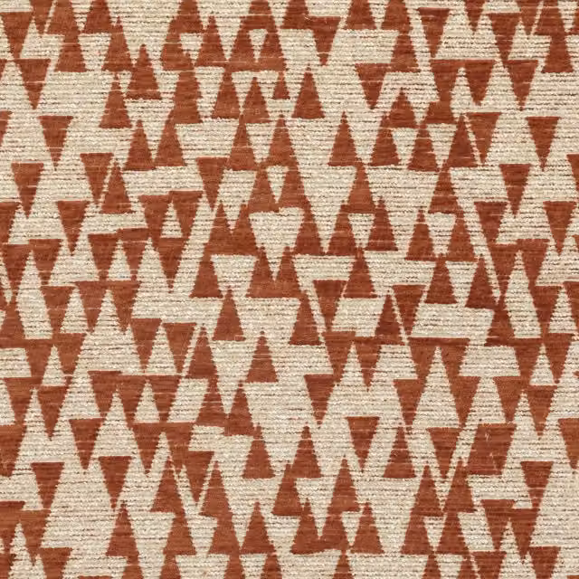 Ante Decor Hermes Graphic Chenille Fabric in Cream, Beige, Orange and Brown