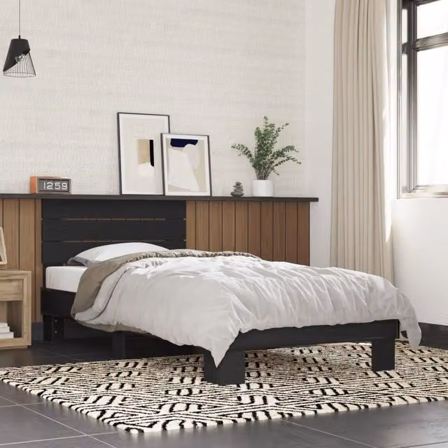 Berkfield Home Black Bed Frame W/D/H: 90 x 200 cm – 1