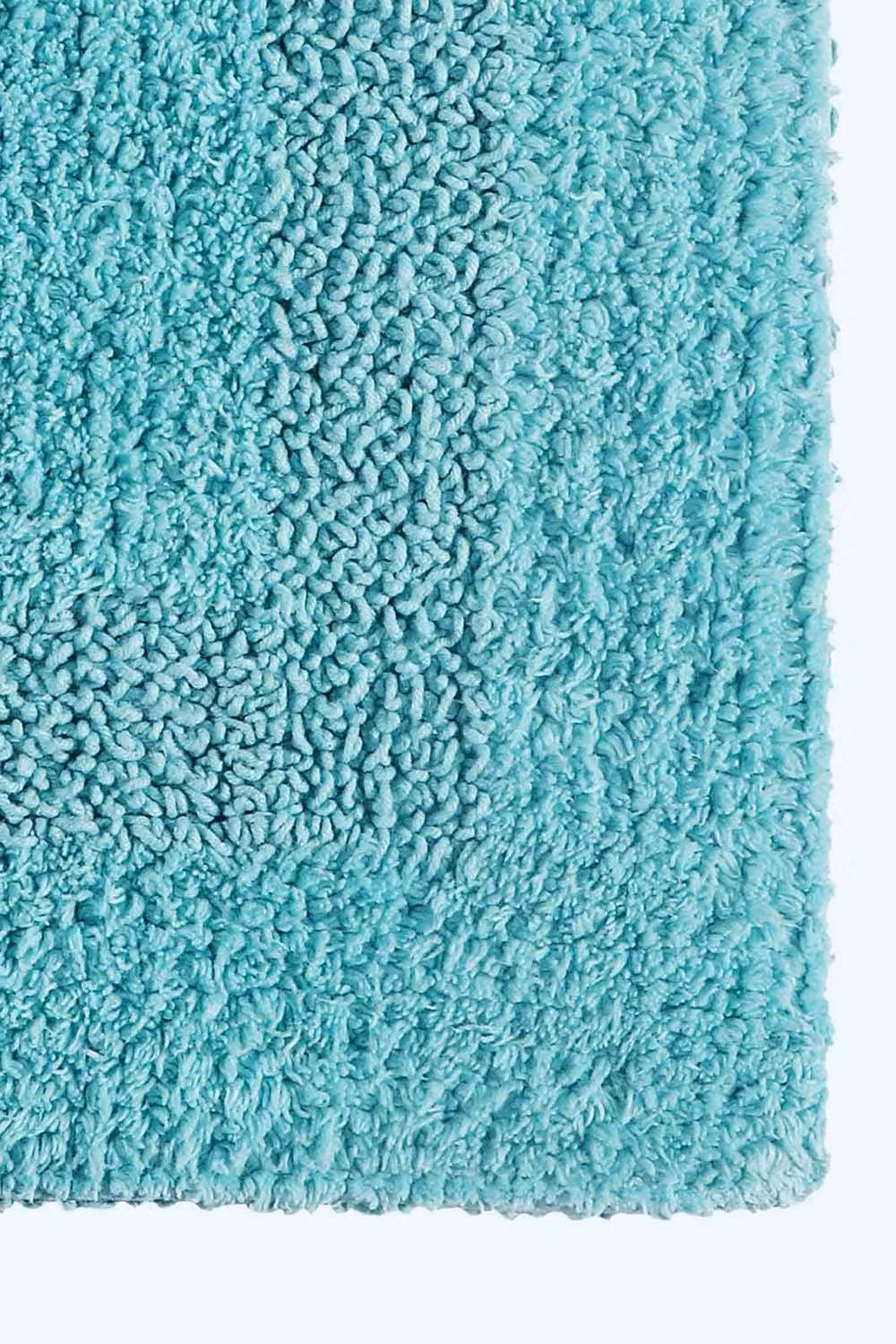 Homescapes Luxury Round Cotton Bath Mat, Aqua, Diameter: 80 cm