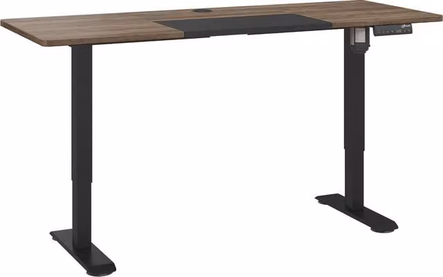 Vinsetto Height Adjustable Electric Standing Desk with 4 Automatic Memory Presets, Brown, W: 140 cm, D: 70 cm – 1