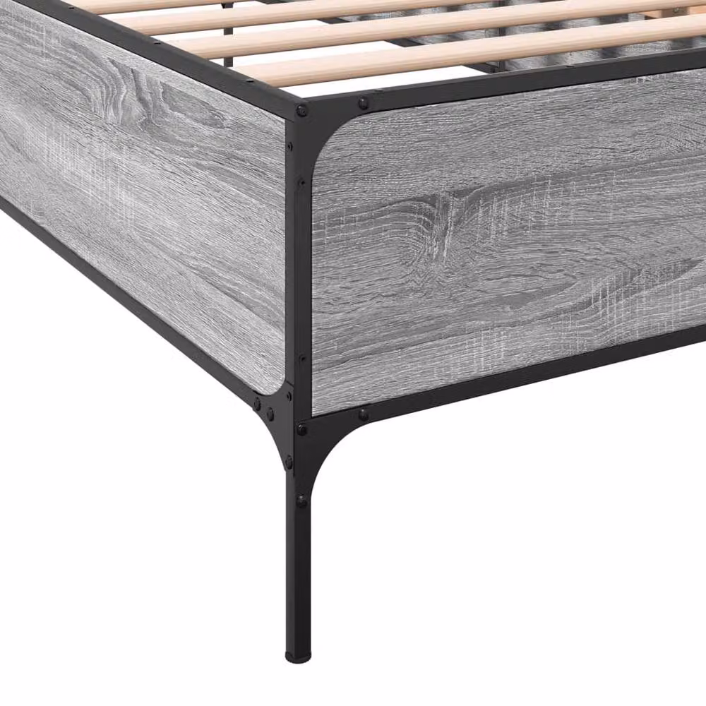 Berkfield Home Sonoma Small Single Bed Frame in Grey, W: 75 cm, L: 190 cm – 3