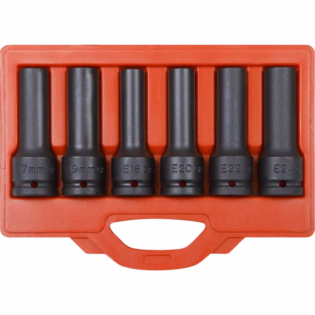 Loops 6pc TRX Star Female Deep Impact Socket Bit Set, 3/4 inch Square Drive, 12 Point, Chrome Molybdenum, Multicolour – 3