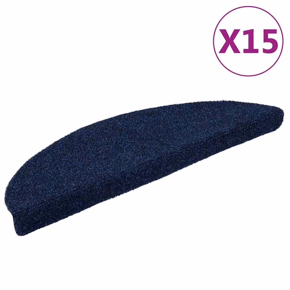 Berkfield Home Self-adhesive Non-slip Stair Mats, 15 Pieces, Navy Blue, W/D/H: 56 x 17 x 3 cm – 2
