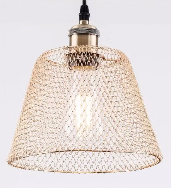 Harper Living Easy Fit Metal Lampshade Compact Vintage Ceiling Fitting in Gold/Brass