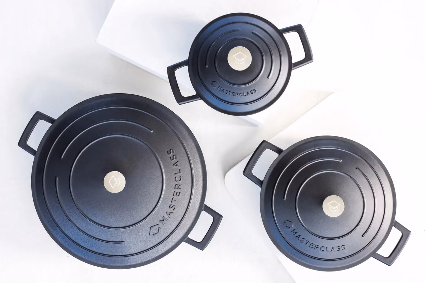 MasterClass Black Cast Aluminium Casserole Dish with Lid, 16 cm – 8