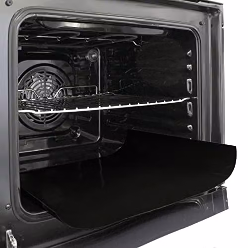 SPARES2GO Non Stick Universal Teflon Oven Liners, Black, W 50 cm x D 40 cm (Pack of 2)