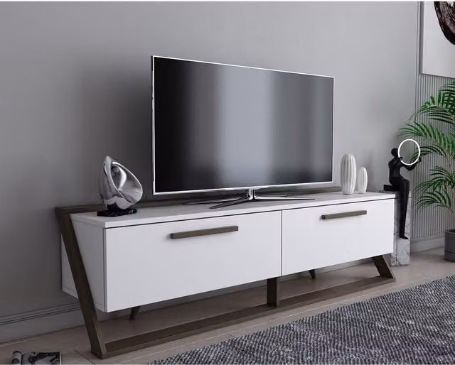 Decorotika Astrid Modern TV Unit in White and Brown