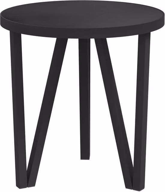 Berkfield Home Round Black MDF Tea Table, Diameter: 35 cm