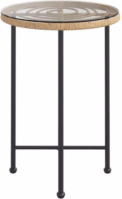 Berkfield Home Modern Dining Table with Brown Tempered Glass and Steel, Diameter: 55 cm, Height: 74 cm – 1