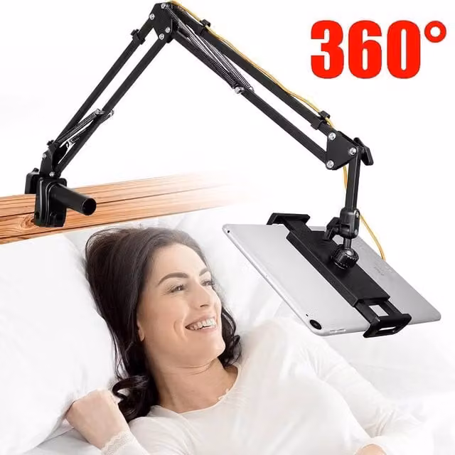 Kelvenix Flexible Long Arm Tablet Stand in Black
