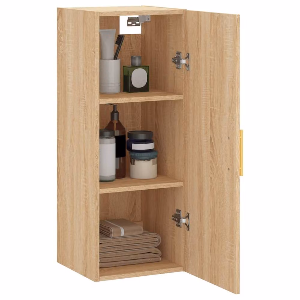 Berkfield Home Wall Mounted Sonoma Oak Cabinet in Light Brown, W/D/H: 34.5 x 34.5 x 90 cm – 2