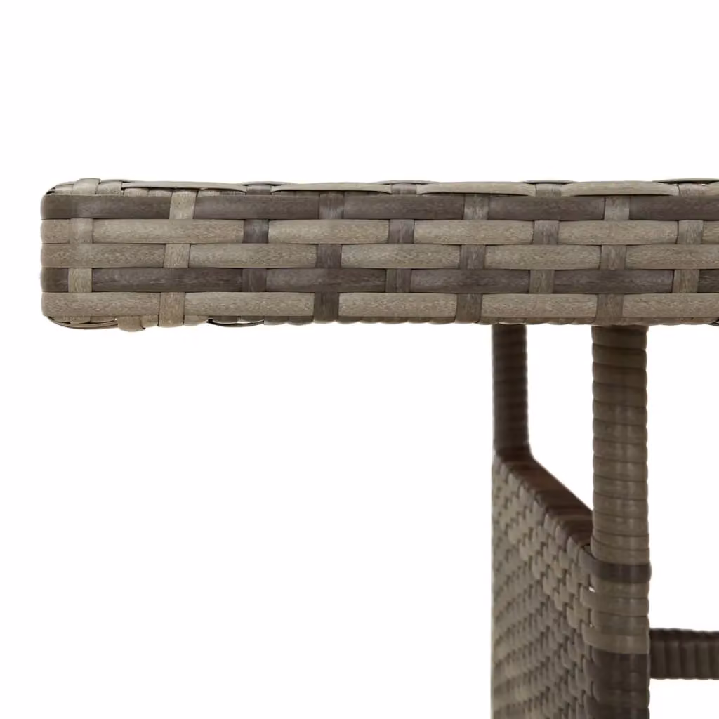 Berkfield Home Grey Garden Table in Poly Rattan and Solid Acacia Wood, W/D/H: 160 x 70 x 72 cm – 2
