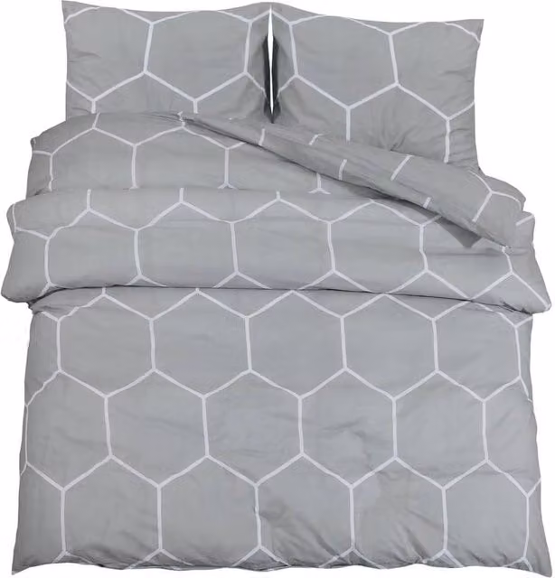 Berkfield Home Grey Cotton Duvet Cover and Pillowcase Set, 200 x 200 cm – 1