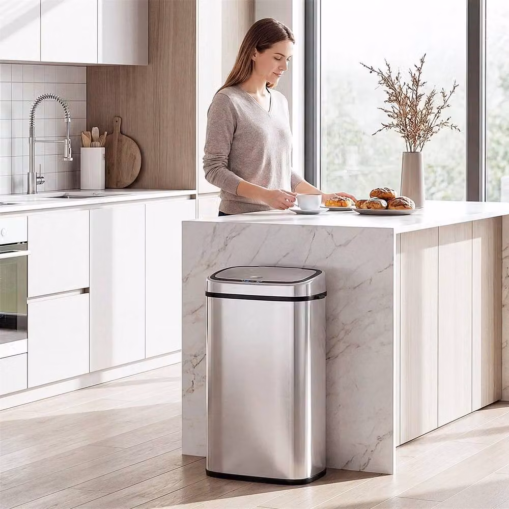 KORVIXA 68L Automatic Sensor Dustbin in Stainless Steel, Silver – 3