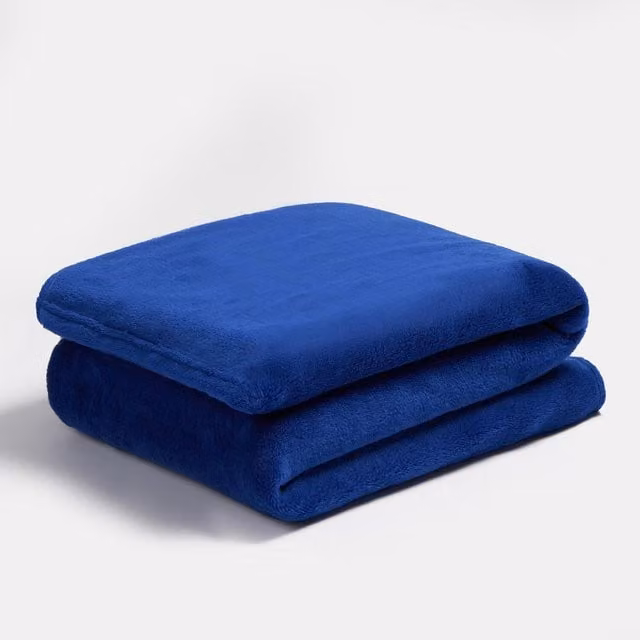 Brentfords Super Soft Blue Fleece Blanket, W/D/H: 100 x 120 x 1 cm