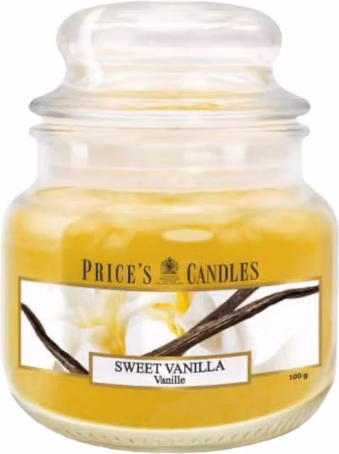 Price's Candle Sweet Vanilla Scented Jar Candle in Yellow, Small
