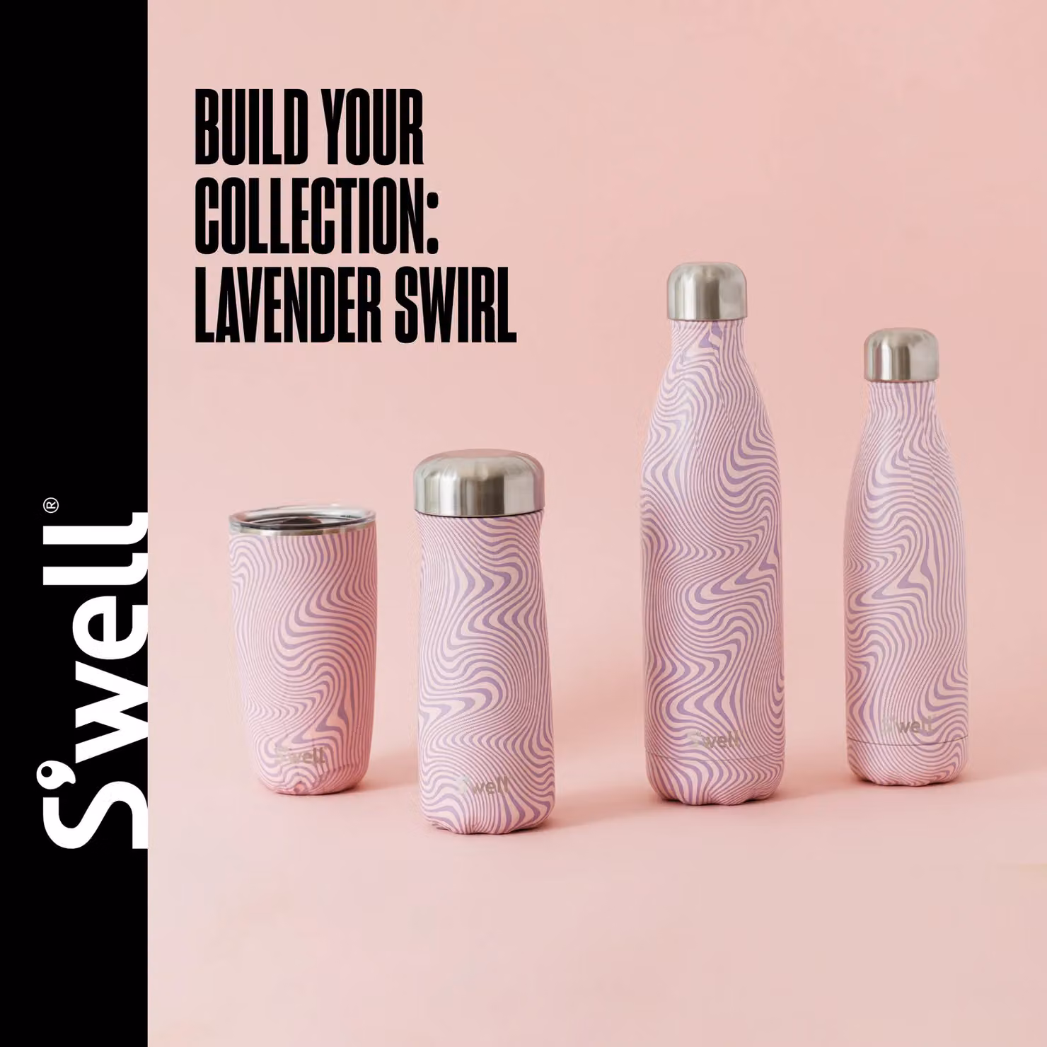 S'well Lavender Swirl Vacuum Insulated Stainless Steel Water Bottle, Purple, 500 ml – 4
