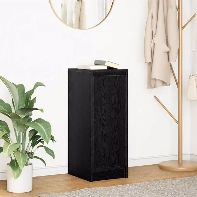 Berkfield Home Black Oak Sideboard, W/D/H: 34.0 x 29.5 x 76.0 cm – 1