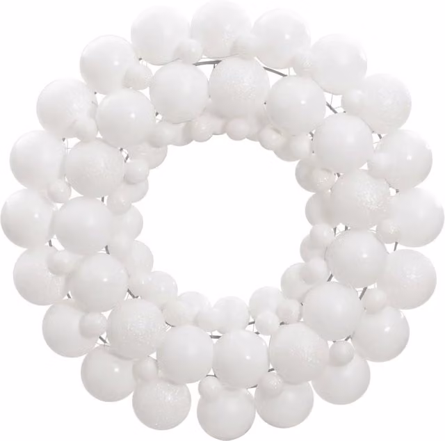Berkfield Home White Christmas Wreath, Diameter: 45 cm