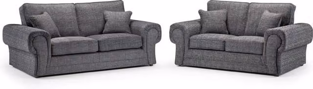 Snugg Furniture UK Limited Wilcot 3+2 Seater Fabric Sofa Set in Grey – 1