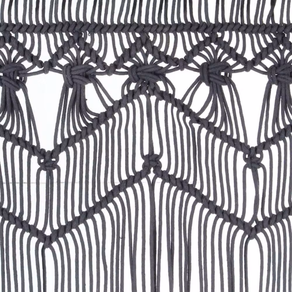 Berkfield Home Macrame Curtain in Anthracite Grey, W: 140 cm, H: 240 cm – 3