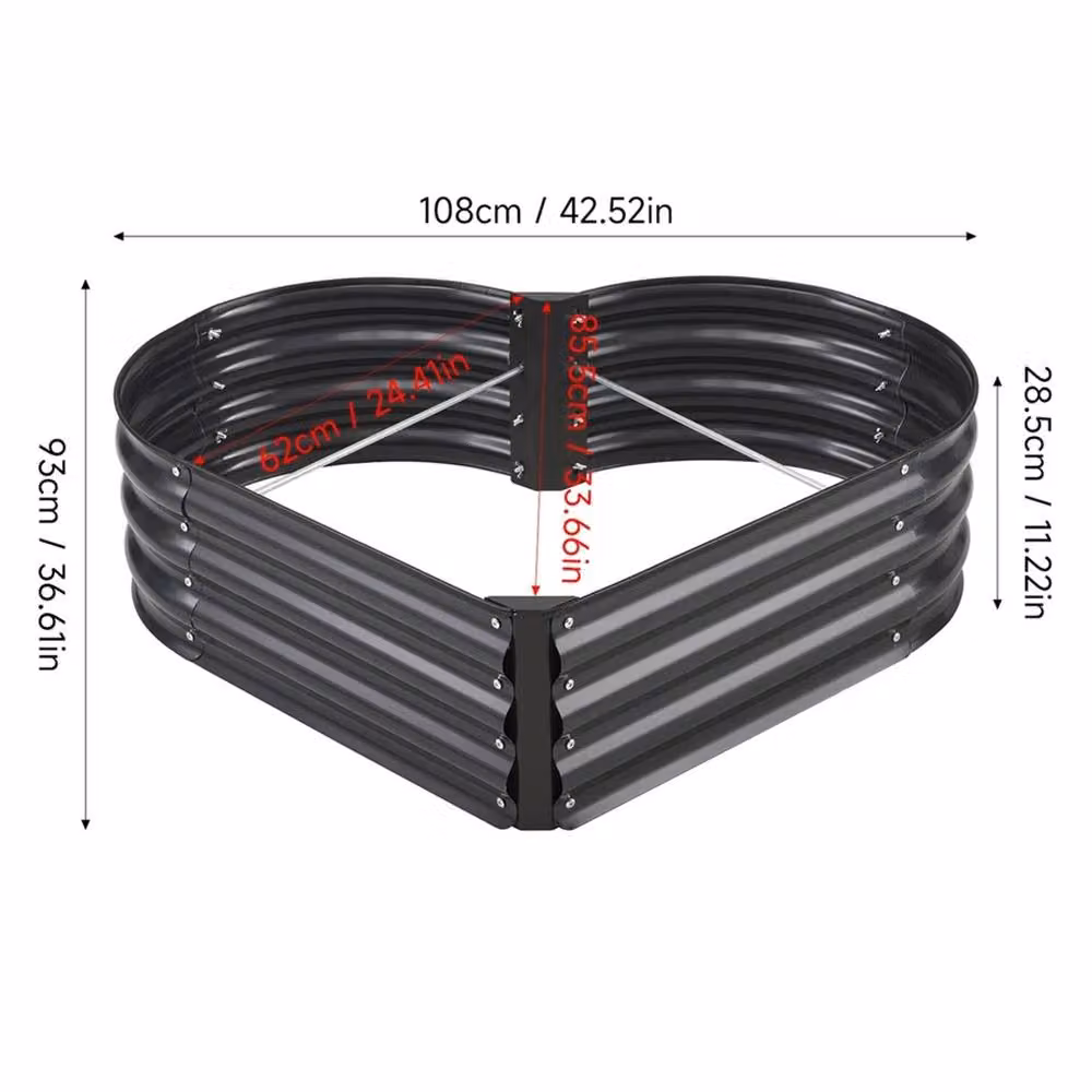 EONLION Black Metal Raised Garden Planter Bed for Vegetable Gardens, W/D/H: 108.0 x 85.6 x 28.5 cm – 2