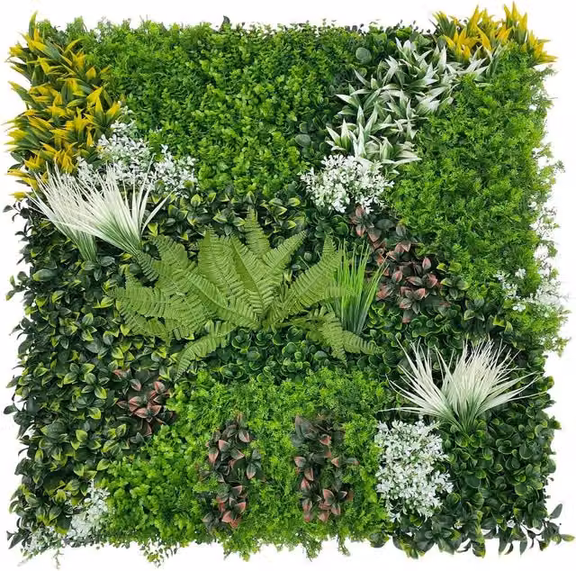 AKA Artificial Green Living Wall Panels with Floral Foliage, W/H: 100 x 100 cm – 2