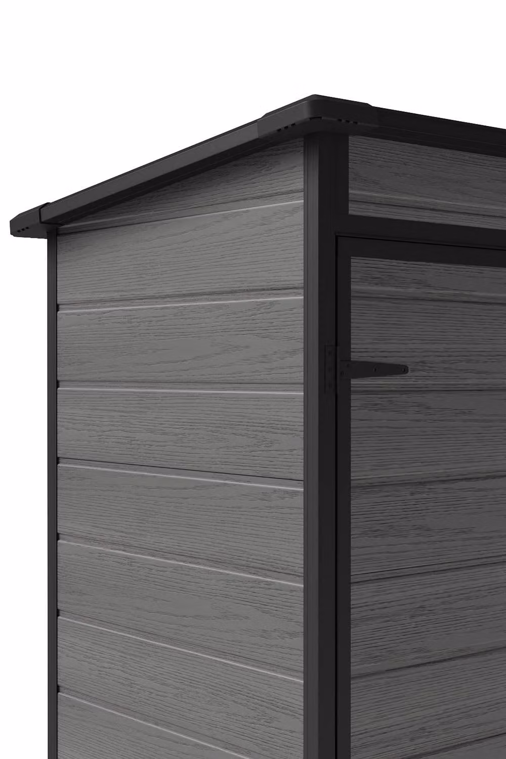 Living and Home Plastic Pent Garden Storage Shed with Lockable Door and Window in Dark Grey, H 183 x W 152.4 x D 92 cm – 7