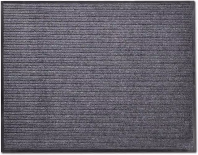 Berkfield Home Grey Striped PVC Non-Slip Door Mat W: 90 cm, D: 150 cm – 1