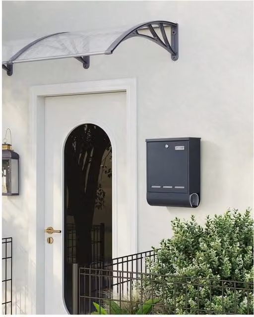 SONGMICS Wall-Mounted Letterbox in Anthracite Grey