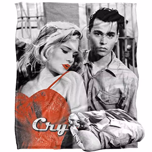 Cry Baby Universal Silky Touch Super Soft Fleece Throw Blanket in White and Multicolour, W/D/H: 152 x 127 cm