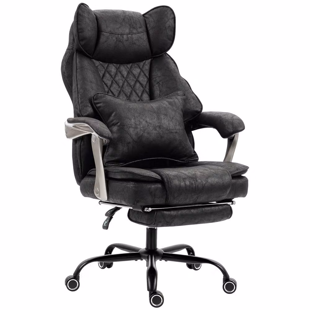STILVORA Executive Office Chair in Black with Headrest, Reclining Function and Footrest – 5