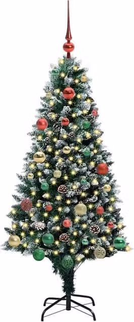 Berkfield Home Beautiful Artificial Christmas Tree with 150 Warm White LEDs and Stand in Green