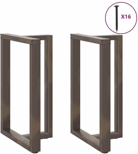 Berkfield T-Shaped Home Bar Table Legs, 2 Pieces, Black Steel, W: 60 cm, D: 35 cm, H: 90-91 cm