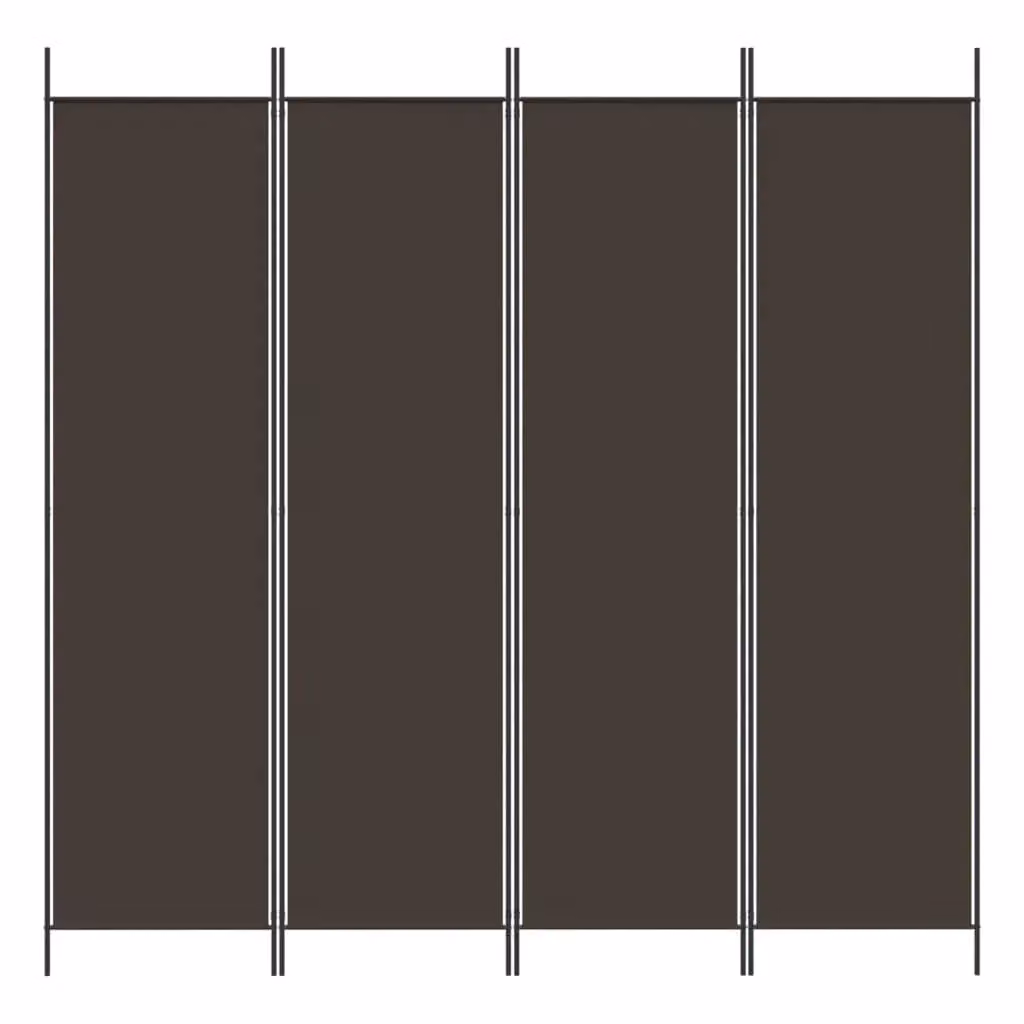 Berkfield Home 4-Panel Fabric Room Divider in Brown, W/H: 200 x 200 cm – 3