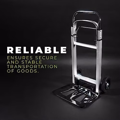 WMR Heavy Duty Aluminium Folding Hand Truck Trolley in Silver, 90kg Max Load Capacity – 5