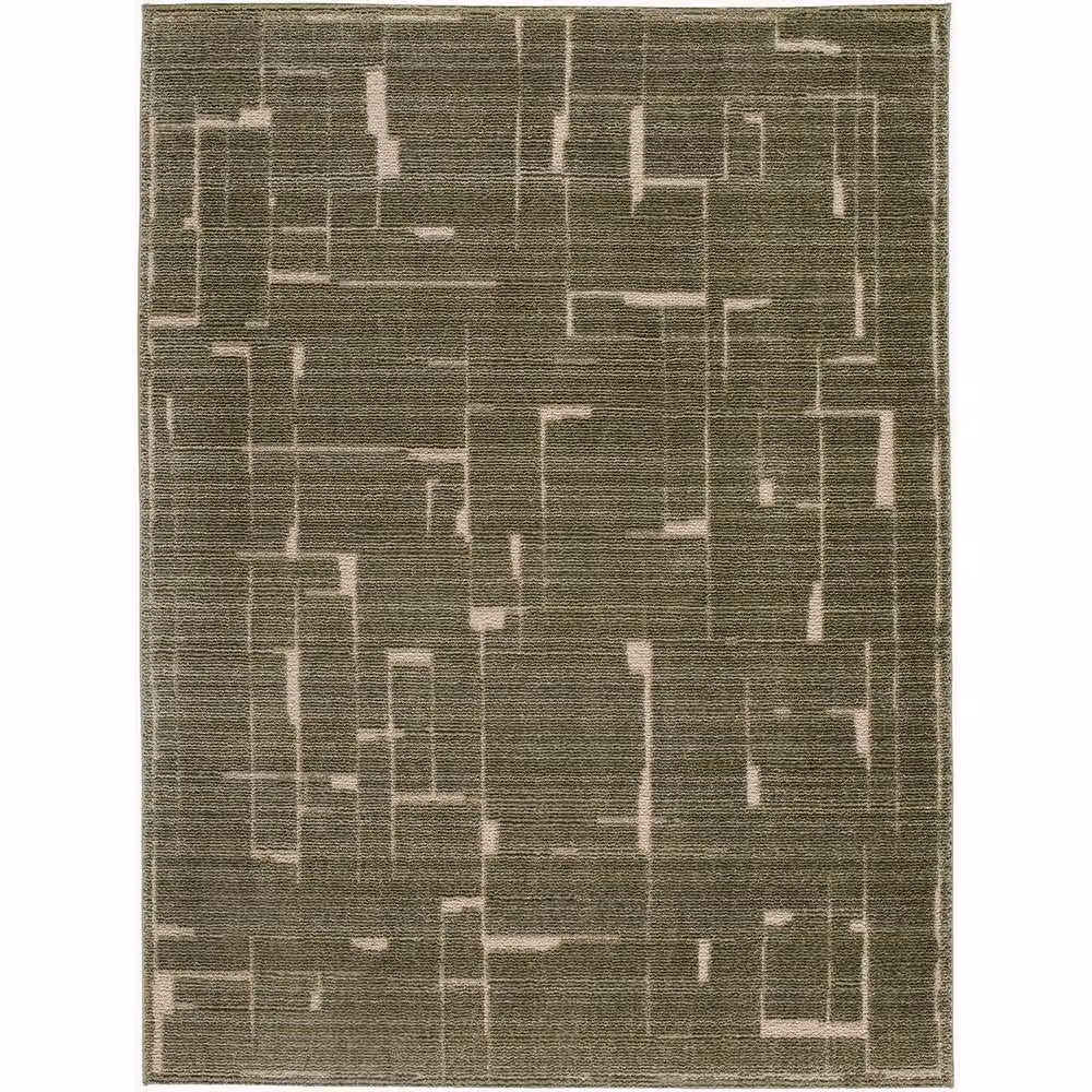 Livabliss Alba Modern Geometric Living and Dining Rug in Green and Brown, W: 160 cm, L: 215 cm – 2