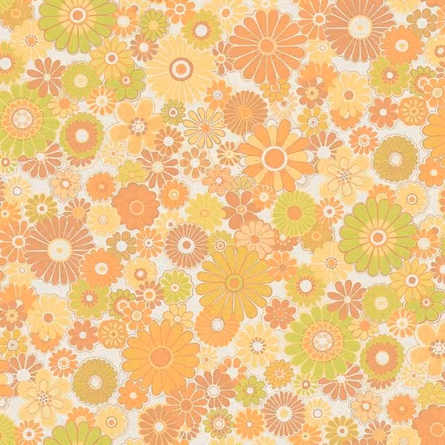 A.S. Création Retro Floral Botanical Vinyl Wallpaper in Yellow