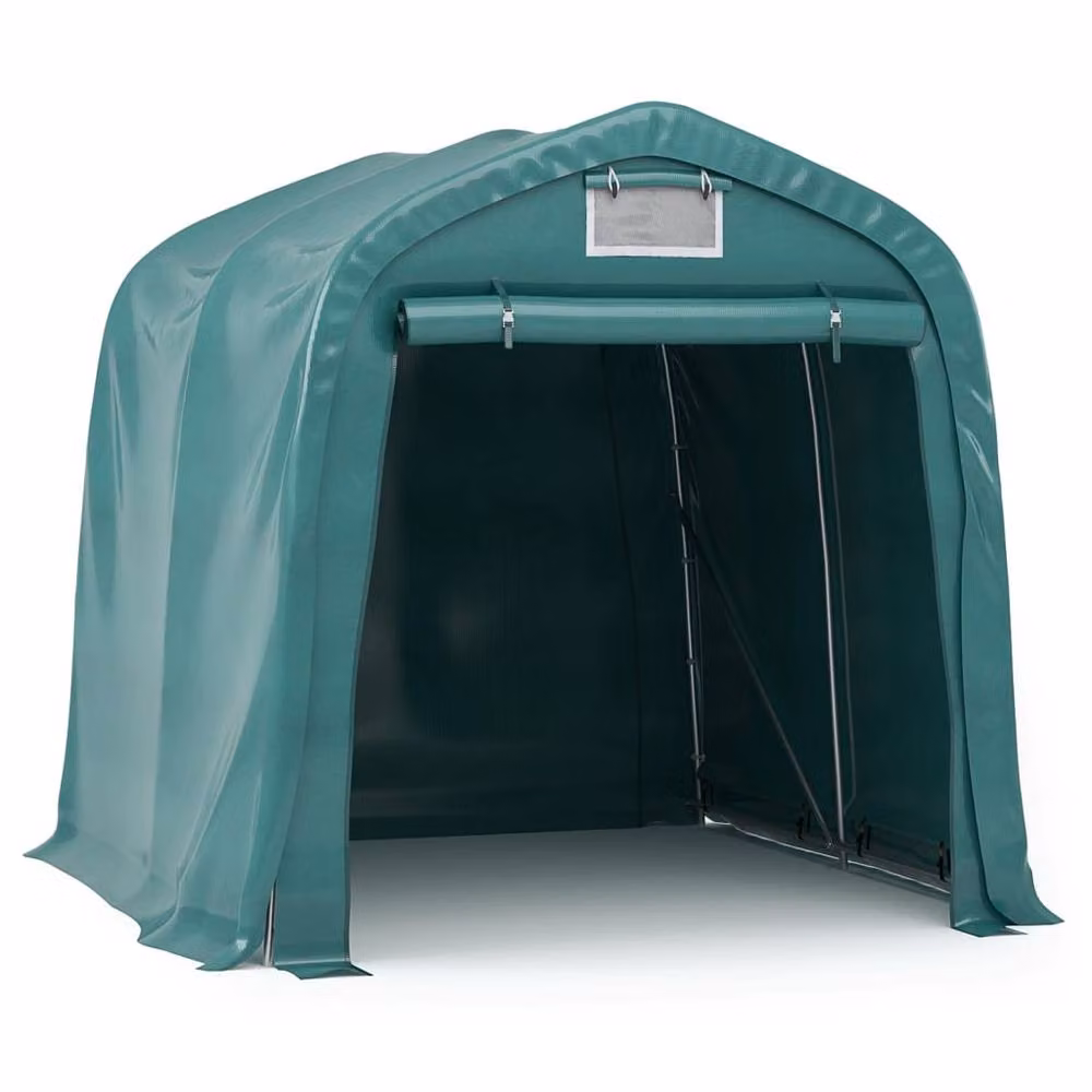 Berkfield Home Durable PVC Gable Garage Tent in Green, W/D/H: 240 x 240 x 240 cm – 3