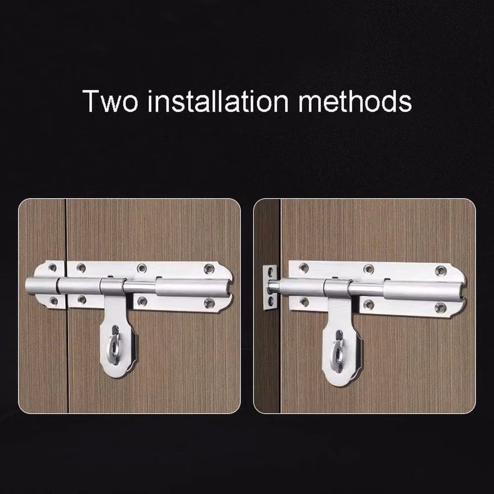 NESTLUNE Silver Metal Slide Bolt Door Lock for Bathroom and Toilet, 150mm – 3